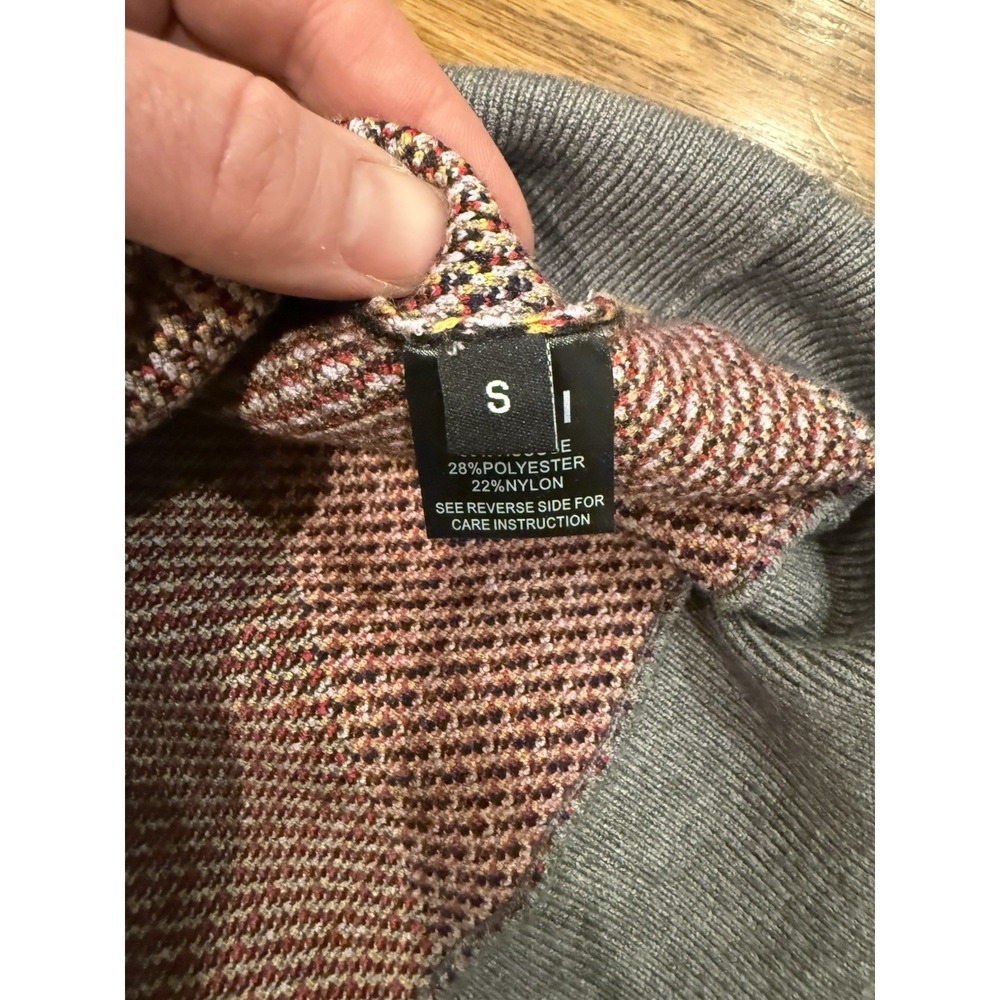Ruti Argyle Women's Sweater Dress Size Small Multicolor Long Sleeve Crew Neck - Picture 8 of 9